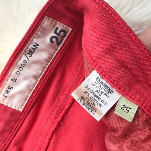 Rag & Bone salmon pink zipper capris skinny jeans - Picture 8 of 8